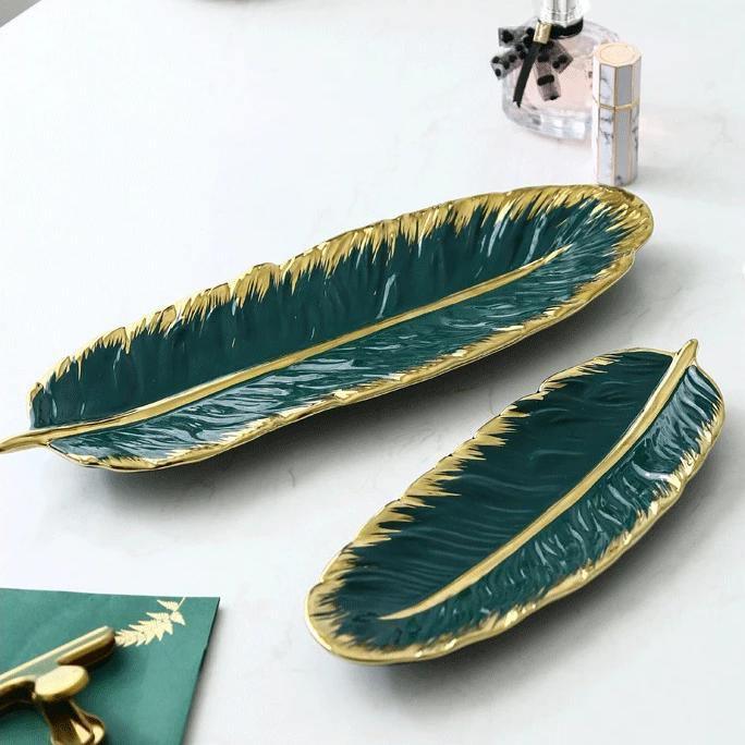 Ceramic Banana Leaf Trays