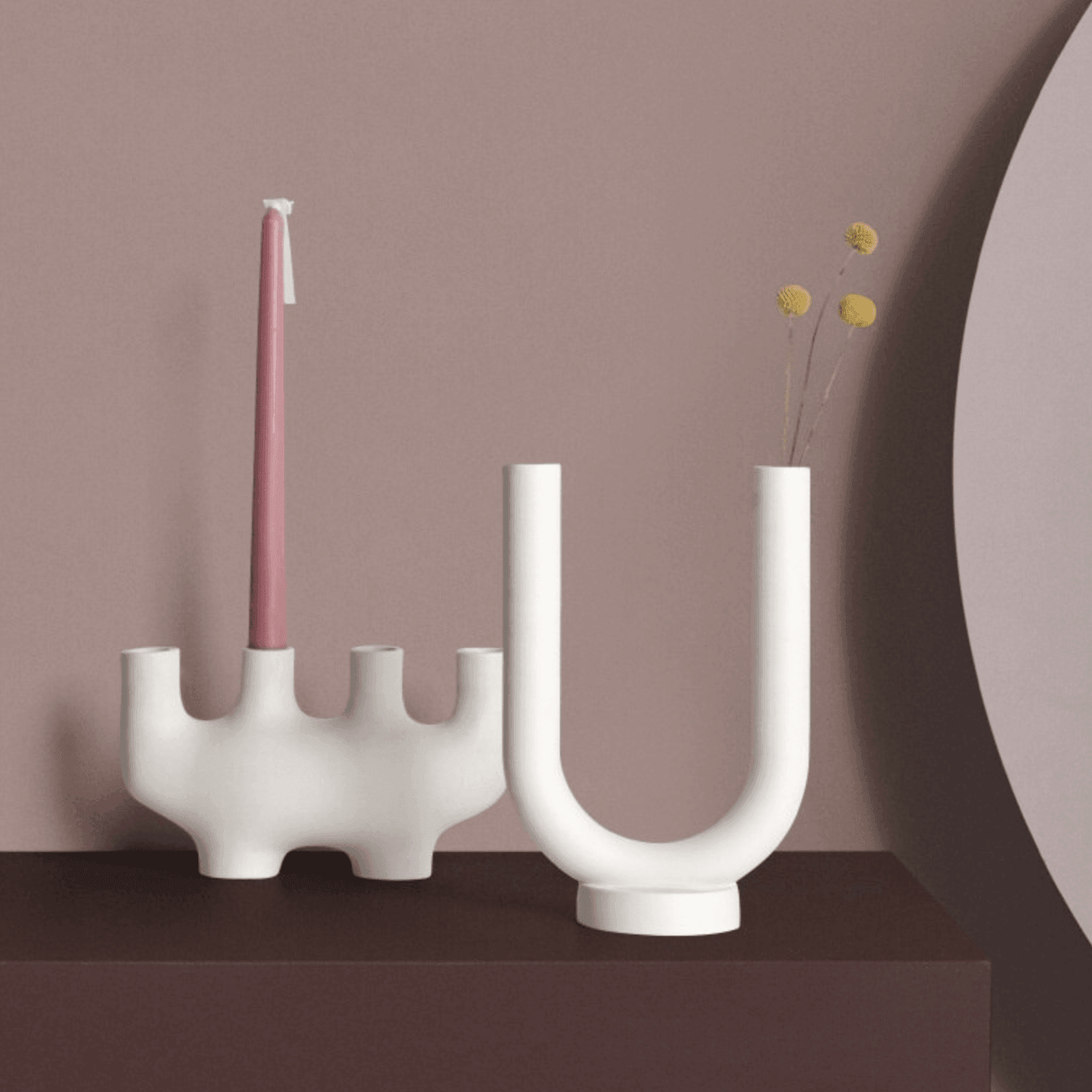 Scandi Curves Taper Candle Holders