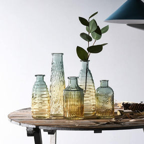 Ombré Glass Bottle Vases